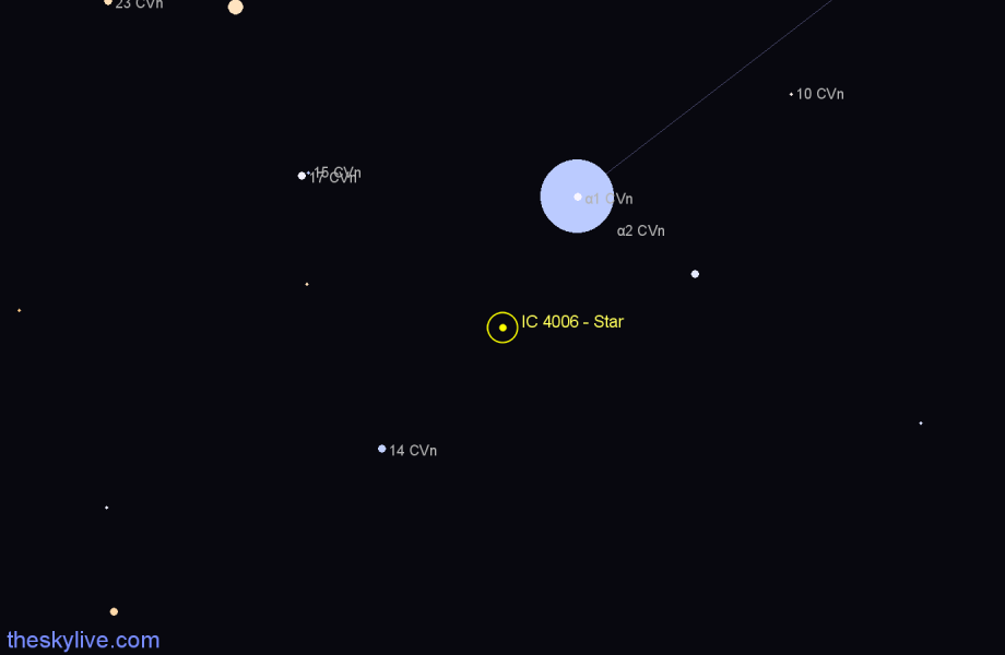Finder chart IC 4006 - Star in Canes Venatici star