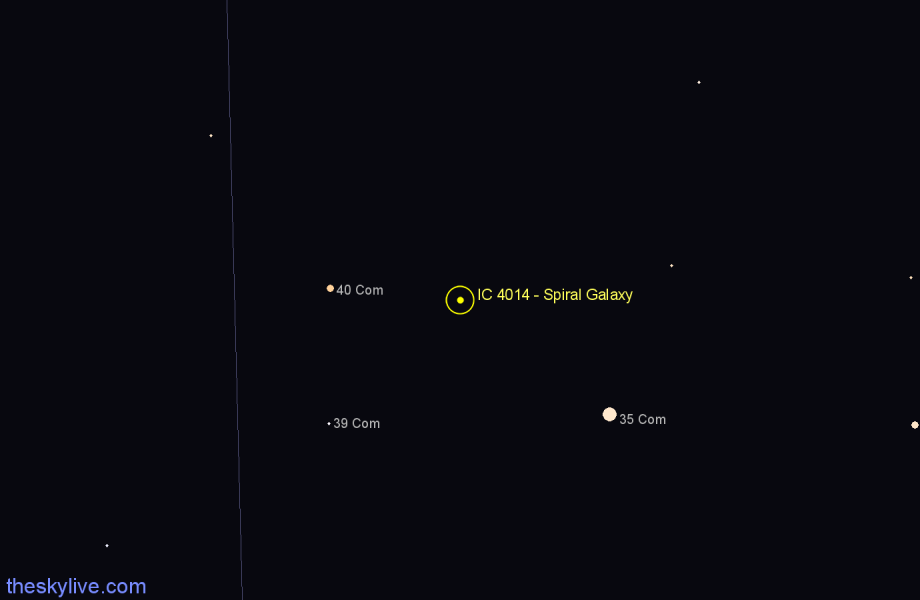 Finder chart IC 4014 - Spiral Galaxy in Coma Berenices star