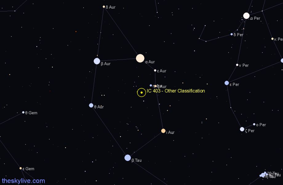 Finder chart IC 403 - Other Classification in Auriga star