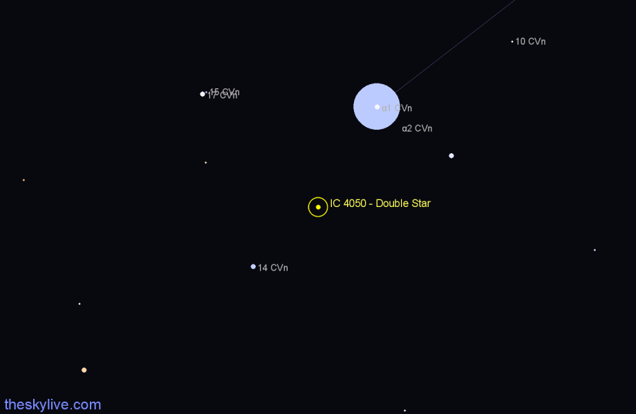 Finder chart IC 4050 - Double Star in Canes Venatici star