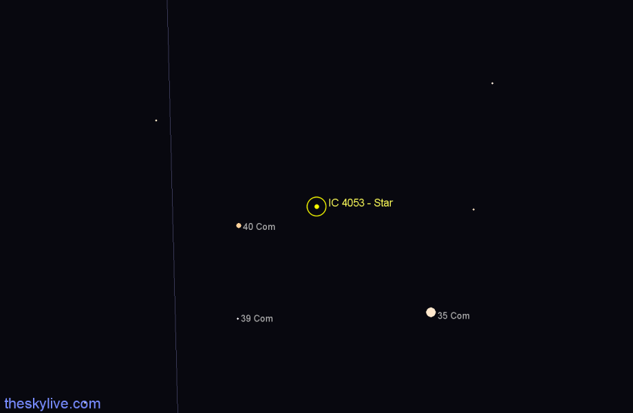 Finder chart IC 4053 - Star in Coma Berenices star