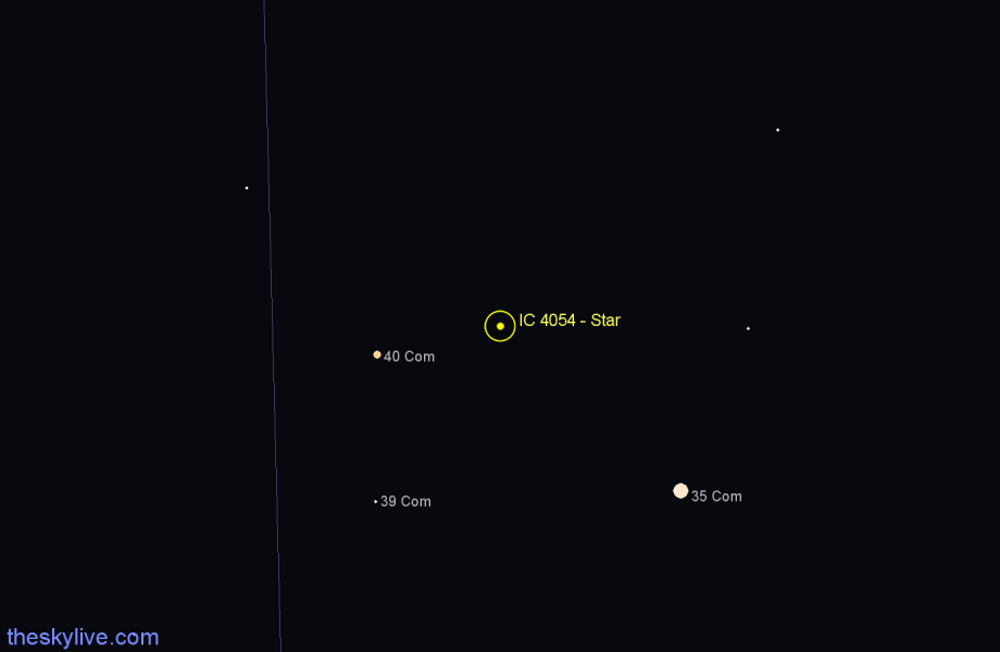 Finder chart IC 4054 - Star in Coma Berenices star