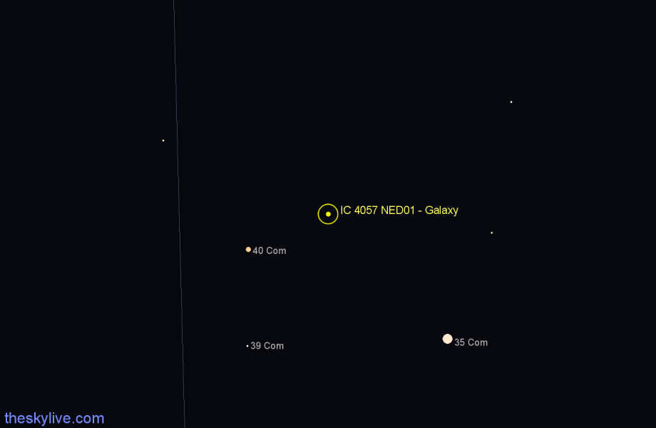 Finder chart IC 4057 NED01 - Galaxy in Coma Berenices star