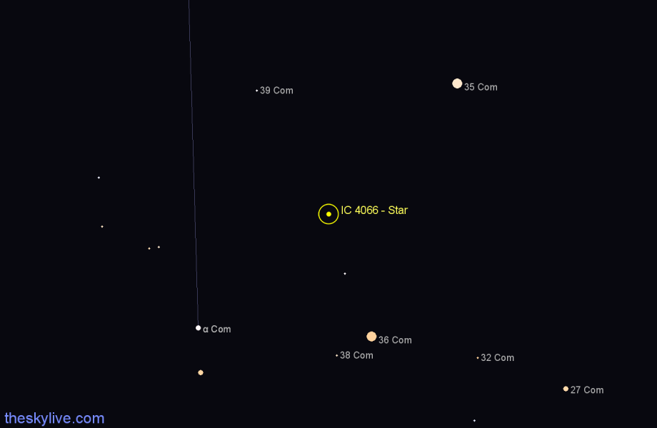 Finder chart IC 4066 - Star in Coma Berenices star