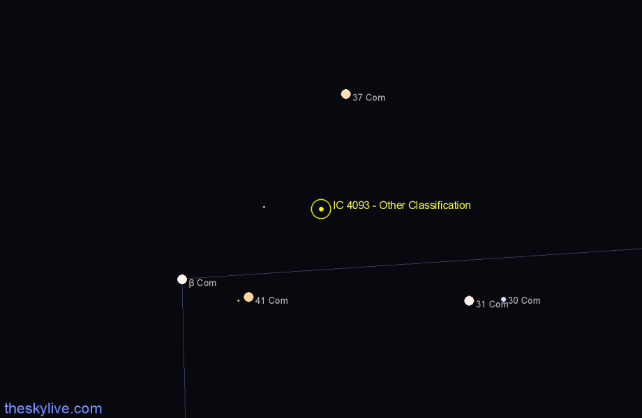 Finder chart IC 4093 - Other Classification in Coma Berenices star