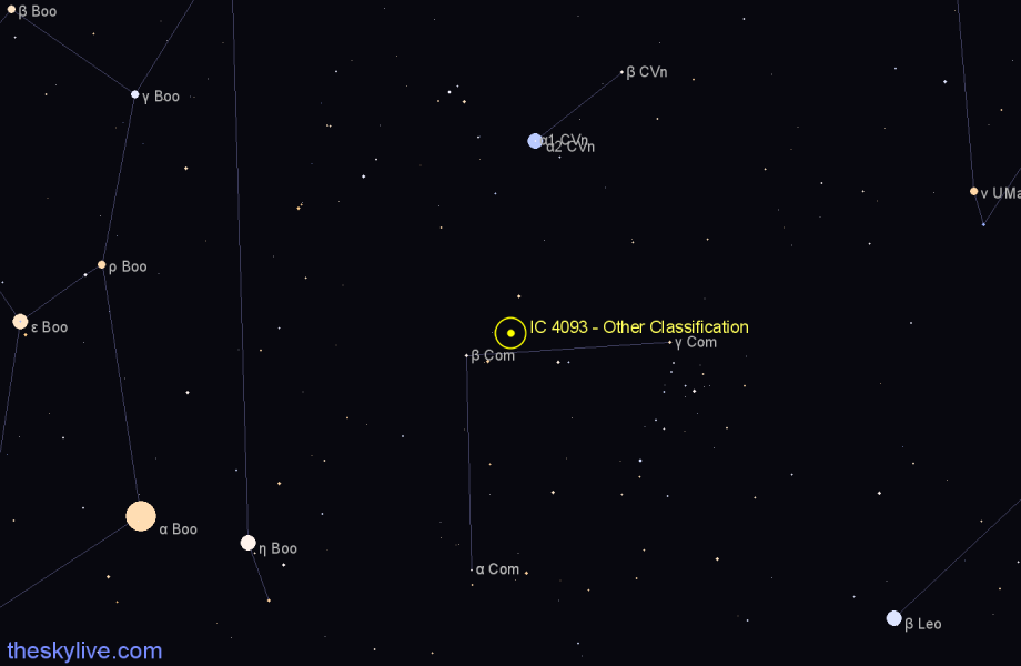 Finder chart IC 4093 - Other Classification in Coma Berenices star