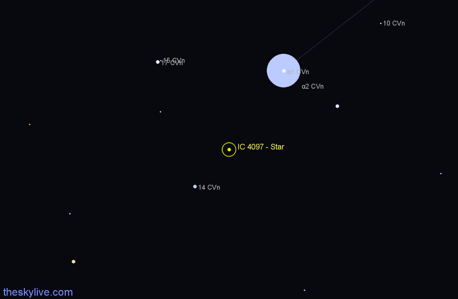 Finder chart IC 4097 - Star in Canes Venatici star
