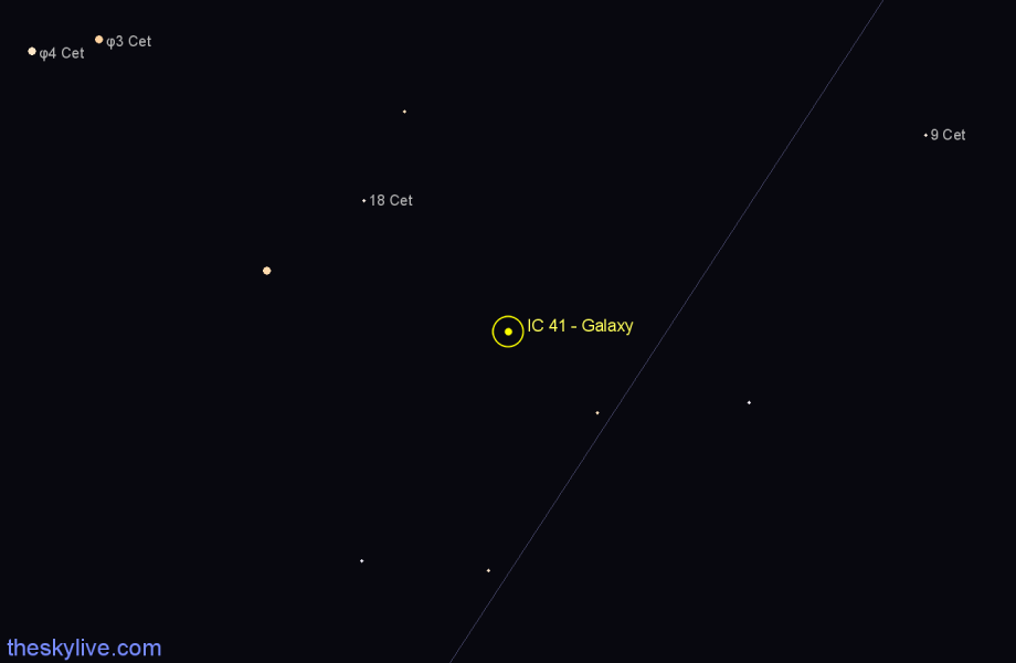 Finder chart IC 41 - Galaxy in Cetus star