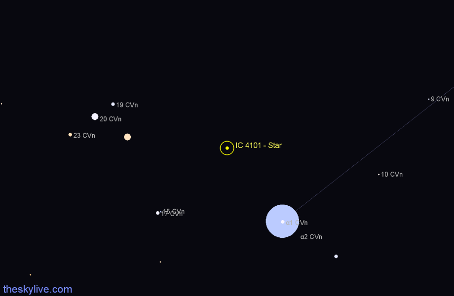 Finder chart IC 4101 - Star in Canes Venatici star