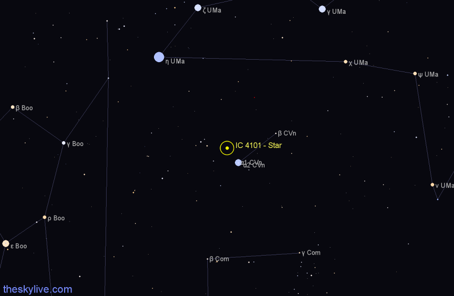 Finder chart IC 4101 - Star in Canes Venatici star