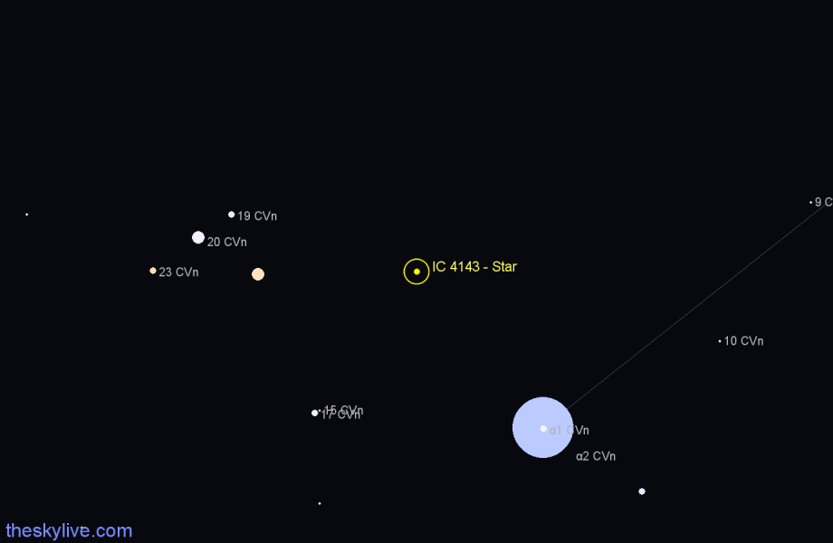 Finder chart IC 4143 - Star in Canes Venatici star