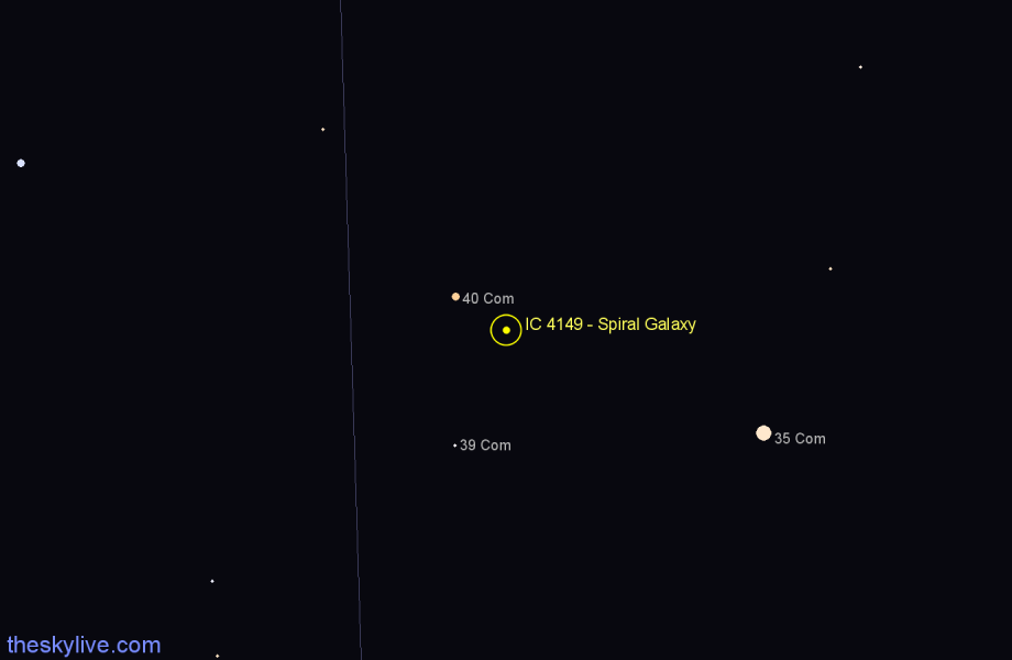 Finder chart IC 4149 - Spiral Galaxy in Coma Berenices star