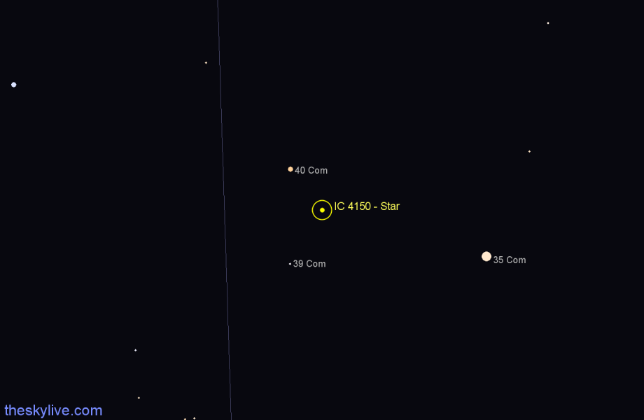 Finder chart IC 4150 - Star in Coma Berenices star