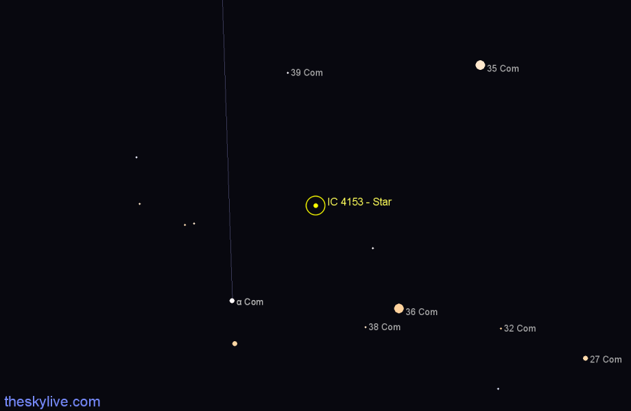 Finder chart IC 4153 - Star in Coma Berenices star