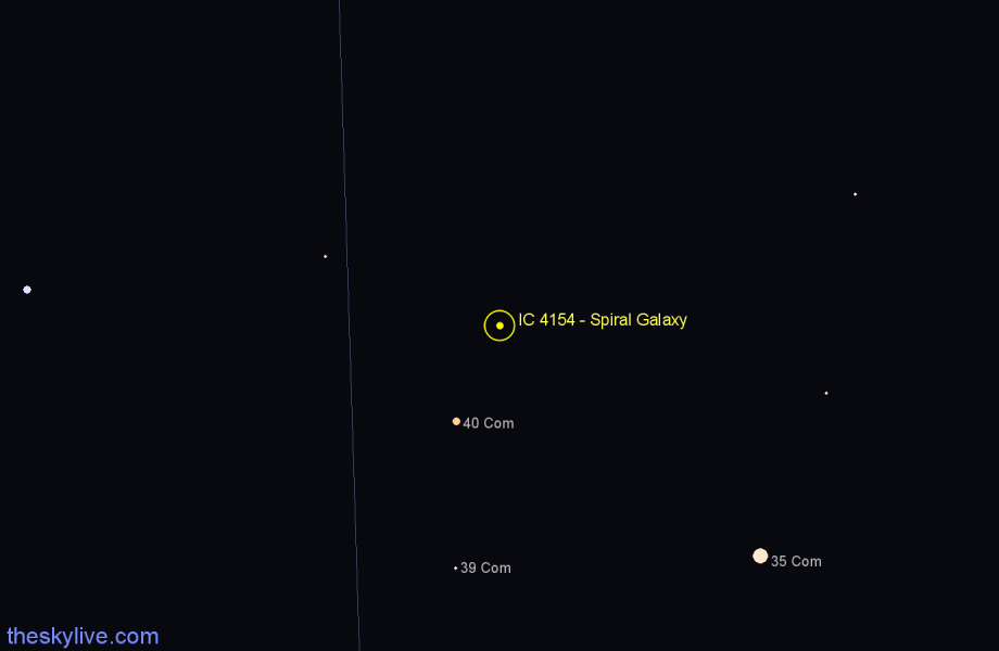 Finder chart IC 4154 - Spiral Galaxy in Coma Berenices star