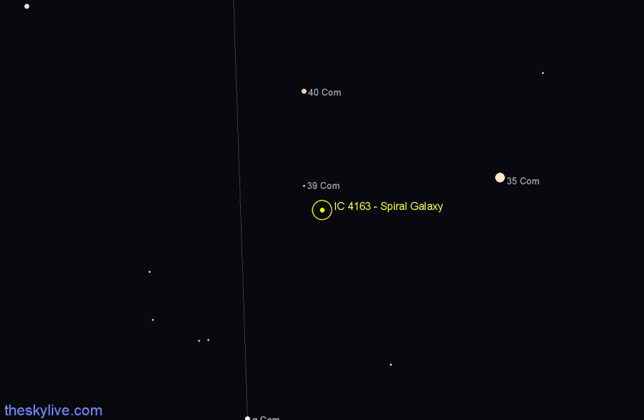 Finder chart IC 4163 - Spiral Galaxy in Coma Berenices star