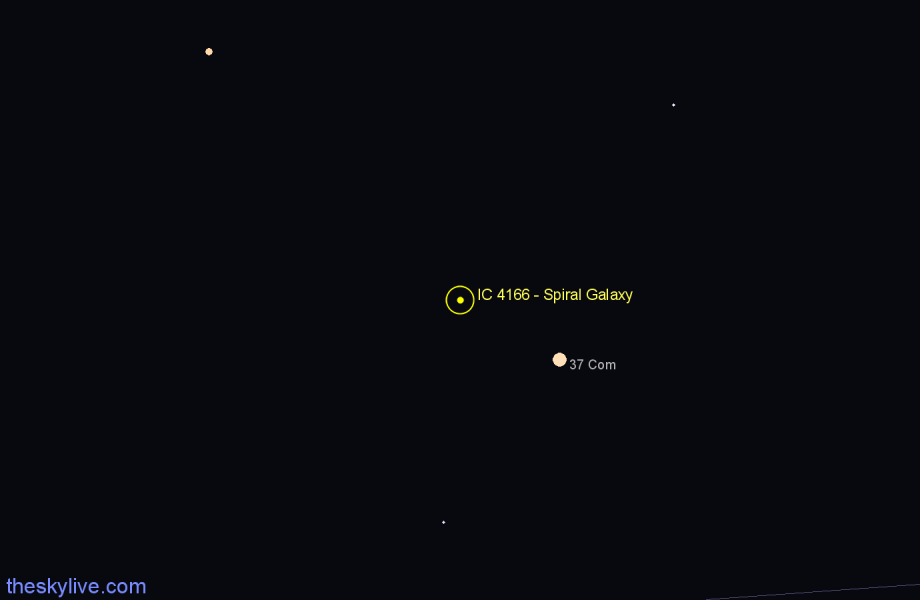 Finder chart IC 4166 - Spiral Galaxy in Canes Venatici star