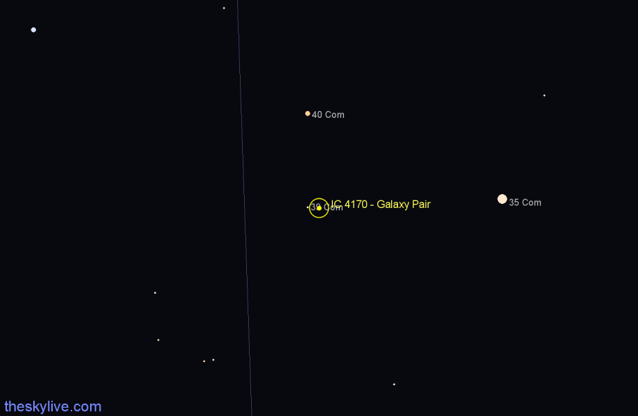 Finder chart IC 4170 - Galaxy Pair in Coma Berenices star