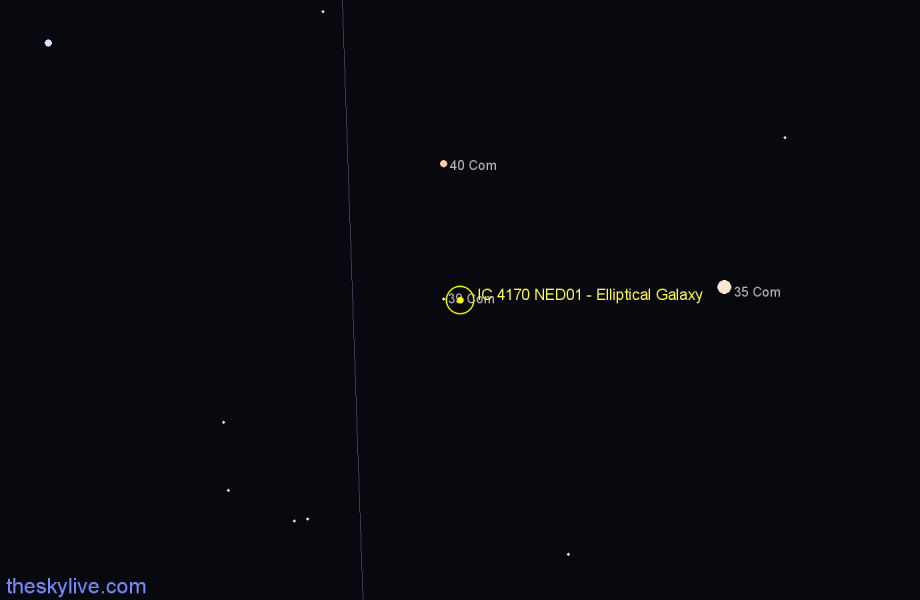 Finder chart IC 4170 NED01 - Elliptical Galaxy in Coma Berenices star