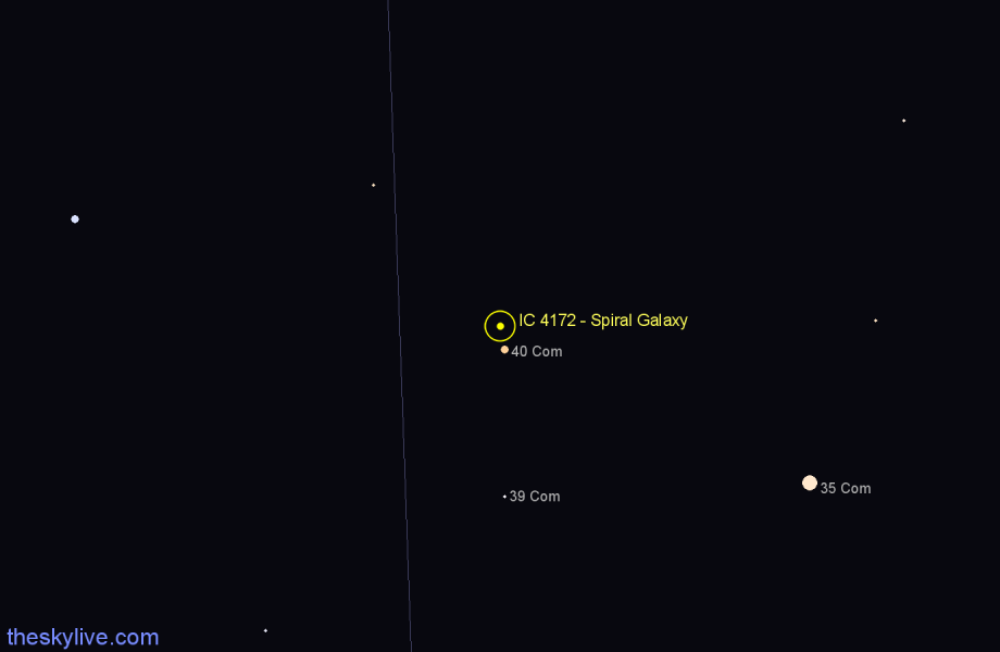 Finder chart IC 4172 - Spiral Galaxy in Coma Berenices star