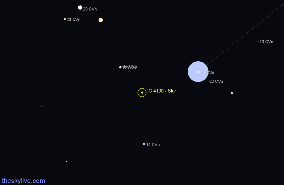 Finder chart IC 4190 - Star in Canes Venatici star