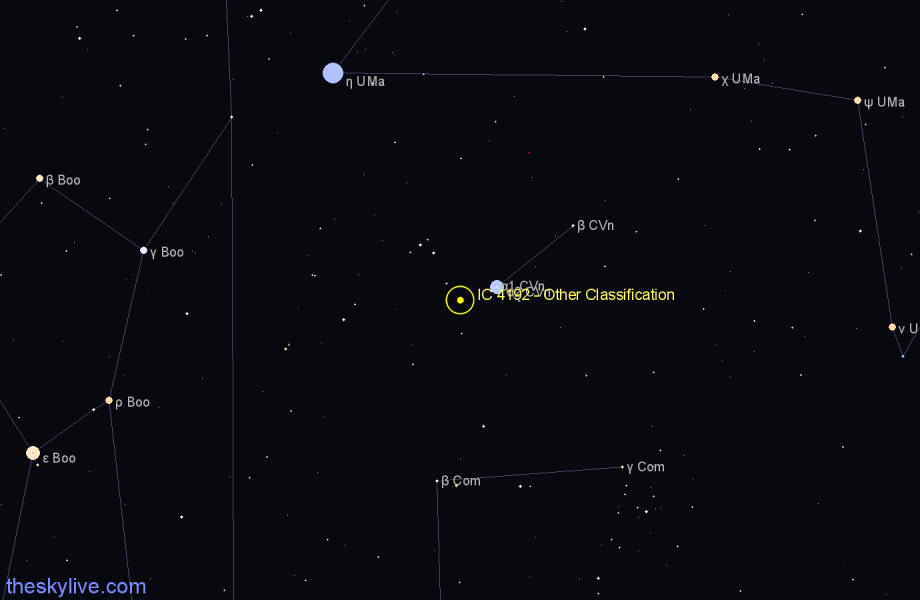 Finder chart IC 4192 - Other Classification in Canes Venatici star