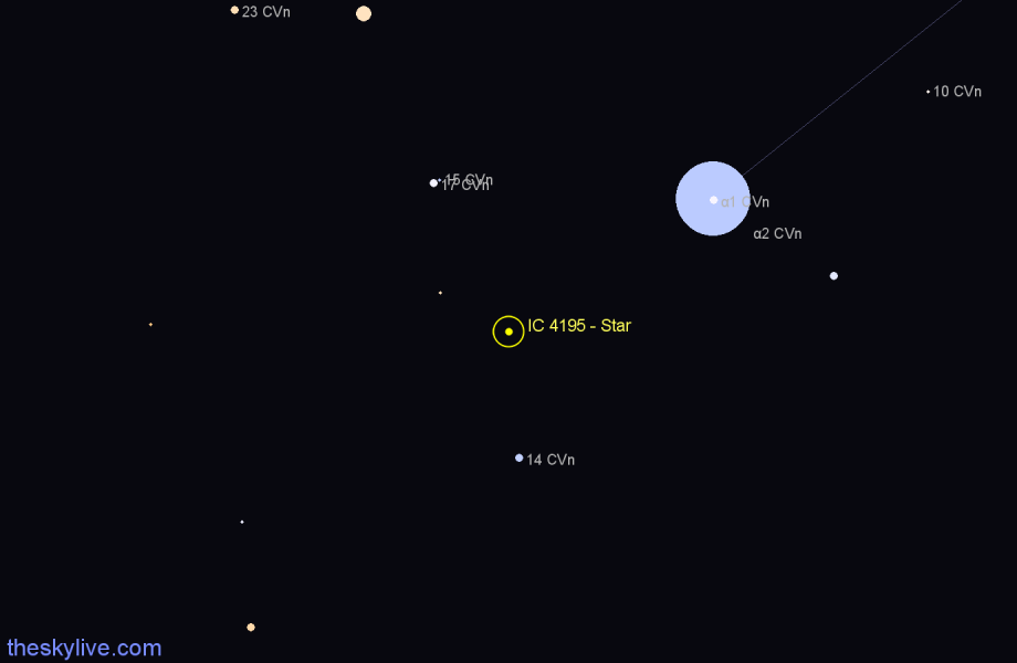 Finder chart IC 4195 - Star in Canes Venatici star