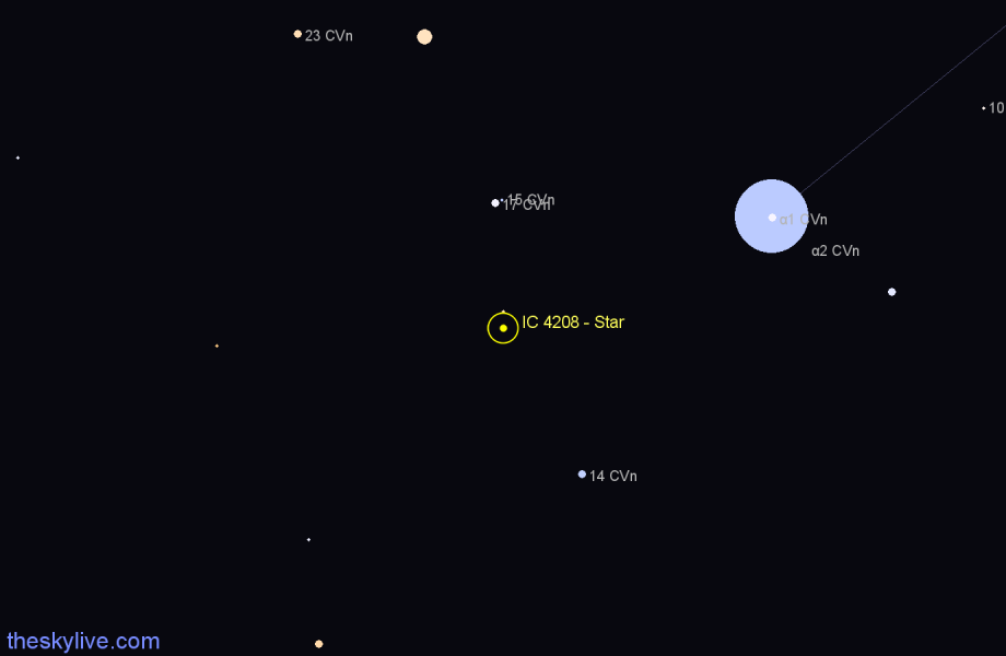 Finder chart IC 4208 - Star in Canes Venatici star