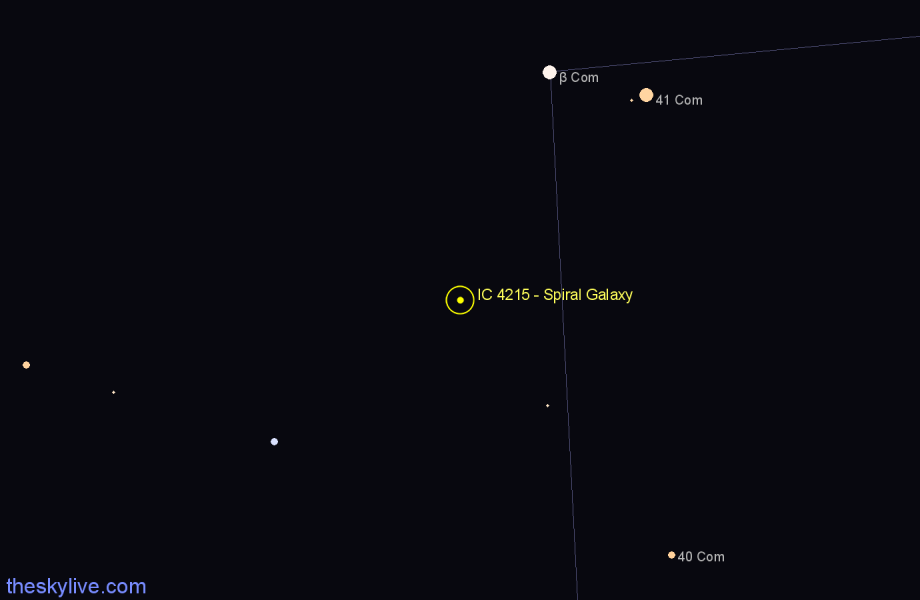 Finder chart IC 4215 - Spiral Galaxy in Coma Berenices star