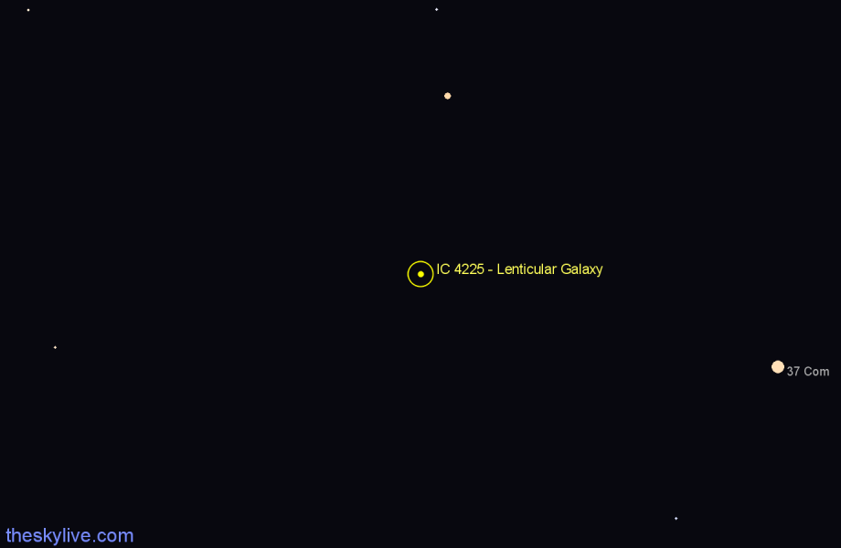 Finder chart IC 4225 - Lenticular Galaxy in Canes Venatici star
