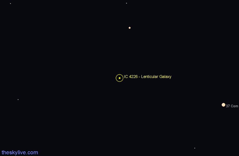 Finder chart IC 4226 - Lenticular Galaxy in Canes Venatici star