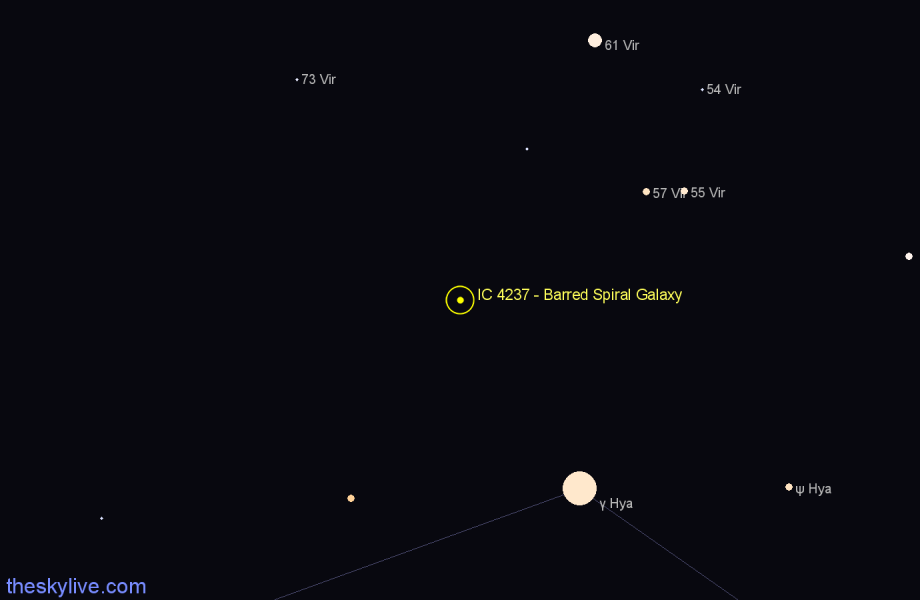 Finder chart IC 4237 - Barred Spiral Galaxy in Virgo star