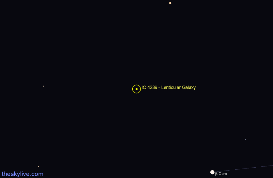 Finder chart IC 4239 - Lenticular Galaxy in Canes Venatici star