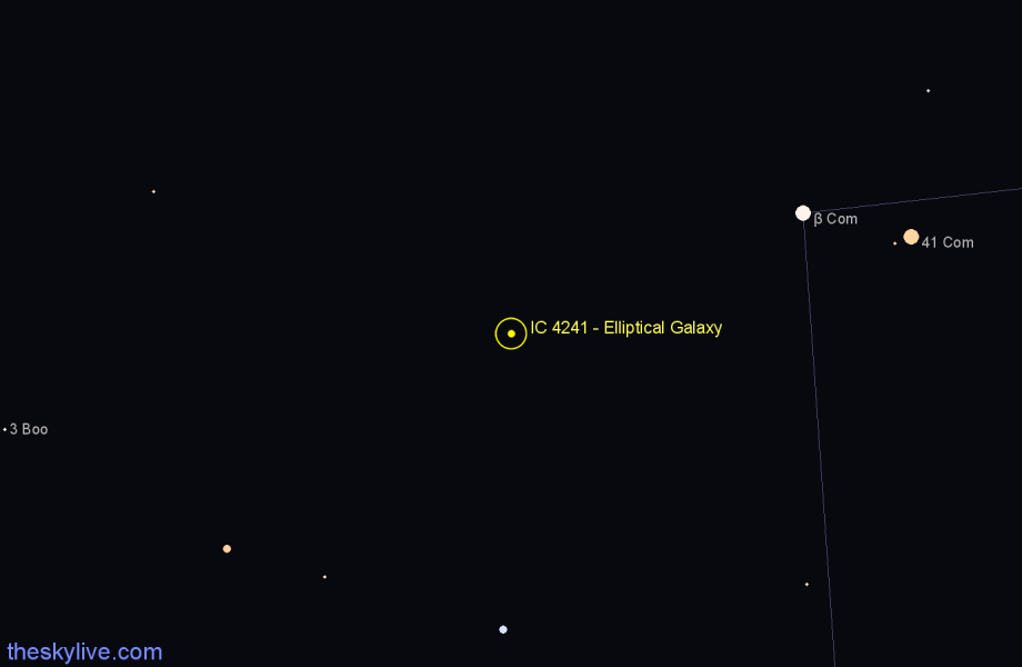 Finder chart IC 4241 - Elliptical Galaxy in Coma Berenices star