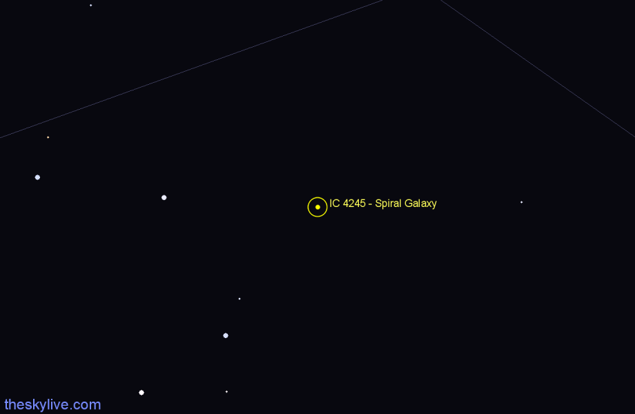 Finder chart IC 4245 - Spiral Galaxy in Hydra star