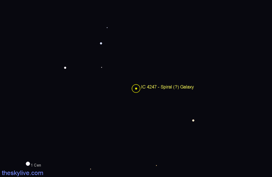 Finder chart IC 4247 - Spiral (?) Galaxy in Centaurus star