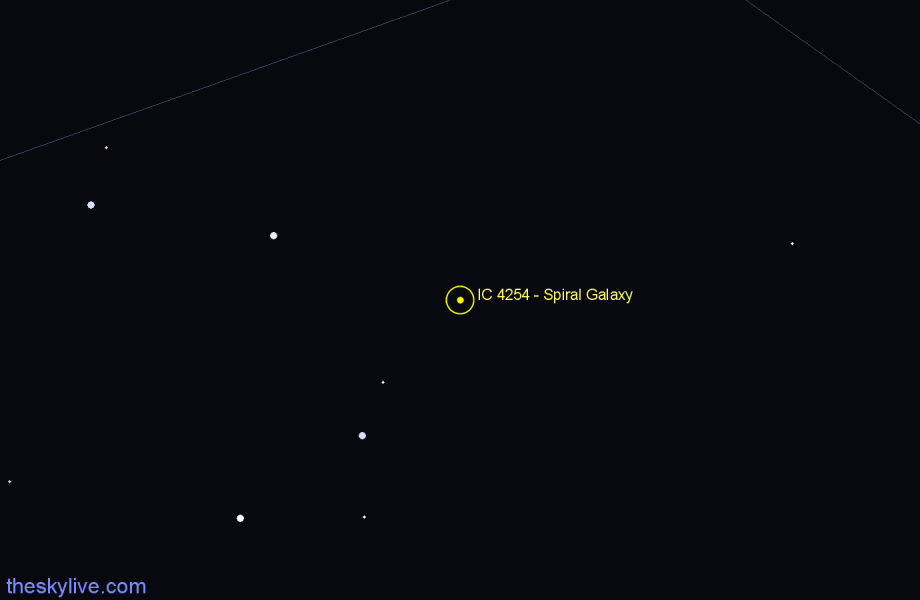 Finder chart IC 4254 - Spiral Galaxy in Hydra star