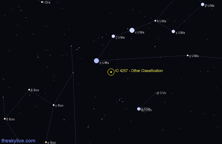 Finder chart IC 4257 - Other Classification in Canes Venatici star