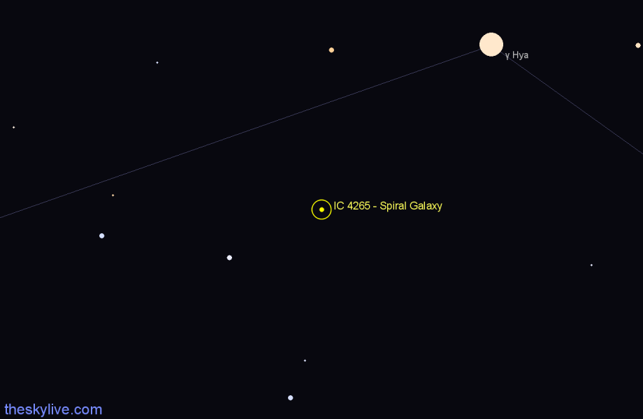 Finder chart IC 4265 - Spiral Galaxy in Hydra star