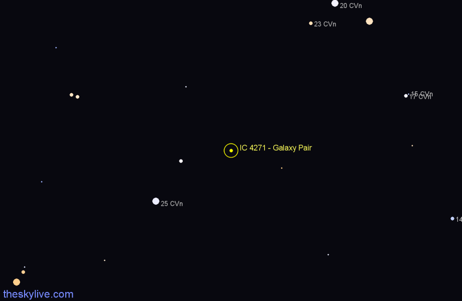 Finder chart IC 4271 - Galaxy Pair in Canes Venatici star