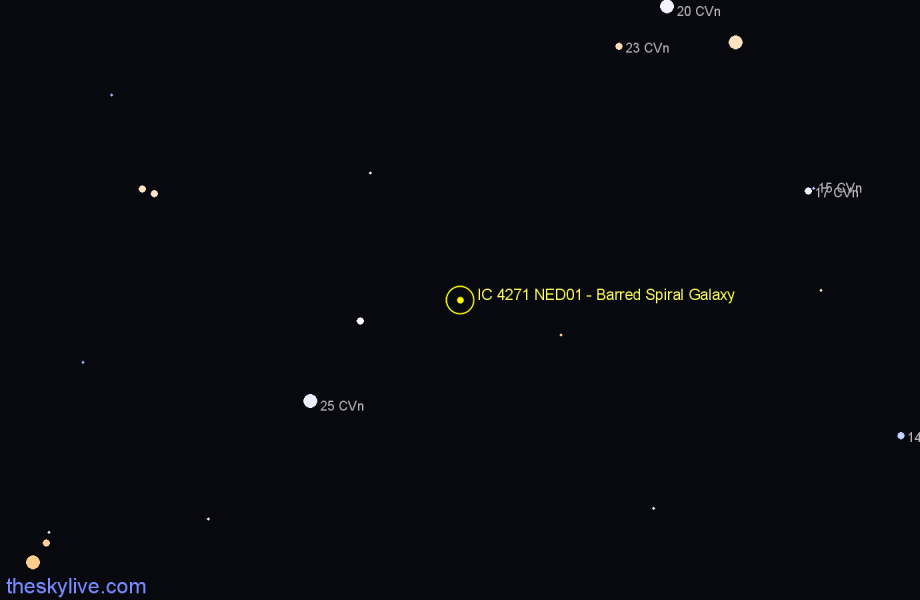 Finder chart IC 4271 NED01 - Barred Spiral Galaxy in Canes Venatici star