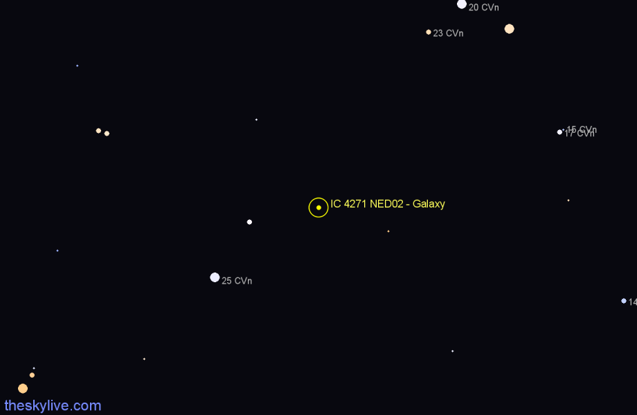 Finder chart IC 4271 NED02 - Galaxy in Canes Venatici star