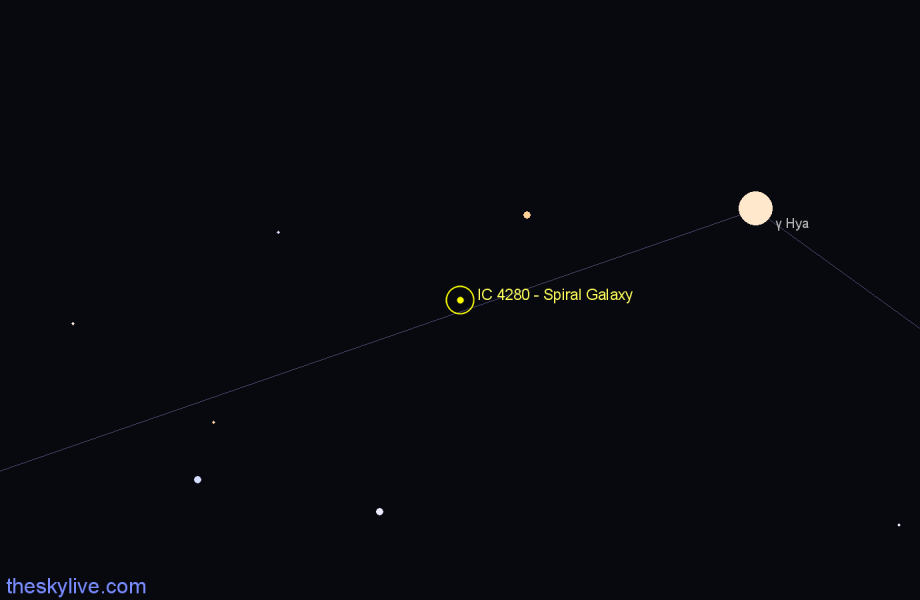 Finder chart IC 4280 - Spiral Galaxy in Hydra star