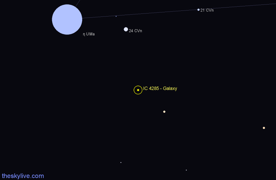Finder chart IC 4285 - Galaxy in Canes Venatici star