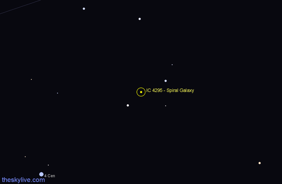 Finder chart IC 4295 - Spiral Galaxy in Hydra star