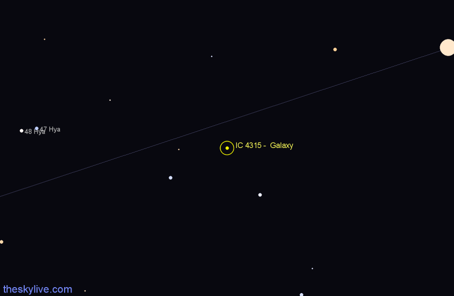 Finder chart IC 4315 - Galaxy in Hydra star