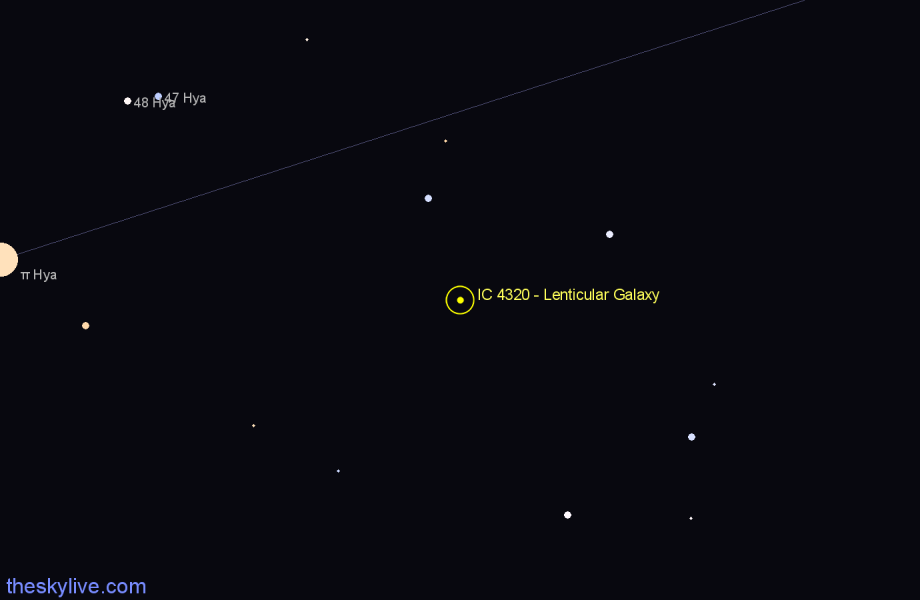 Finder chart IC 4320 - Lenticular Galaxy in Hydra star