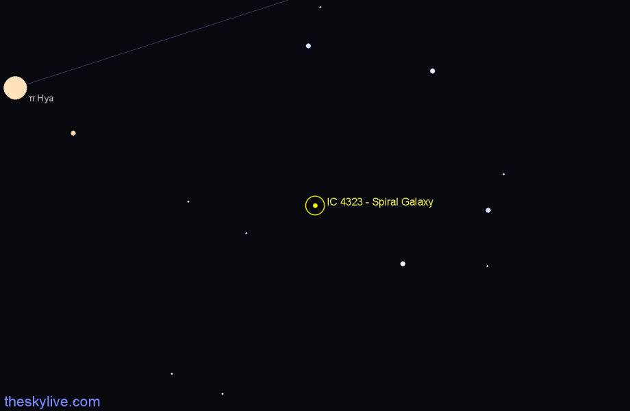 Finder chart IC 4323 - Spiral Galaxy in Hydra star