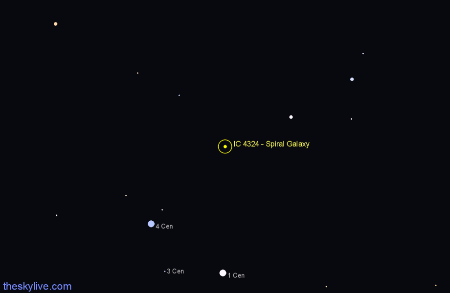 Finder chart IC 4324 - Spiral Galaxy in Centaurus star