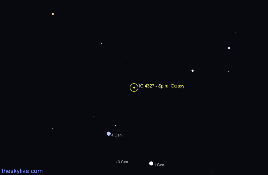 Finder chart IC 4327 - Spiral Galaxy in Centaurus star